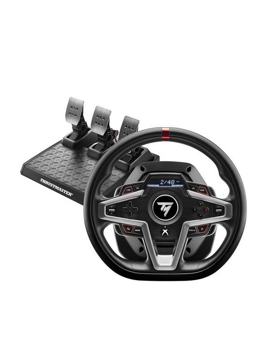 front image of thrustmaster-t248-force-feedback-racing-wheel-for-xbox-series-xs-xbox-one-pc