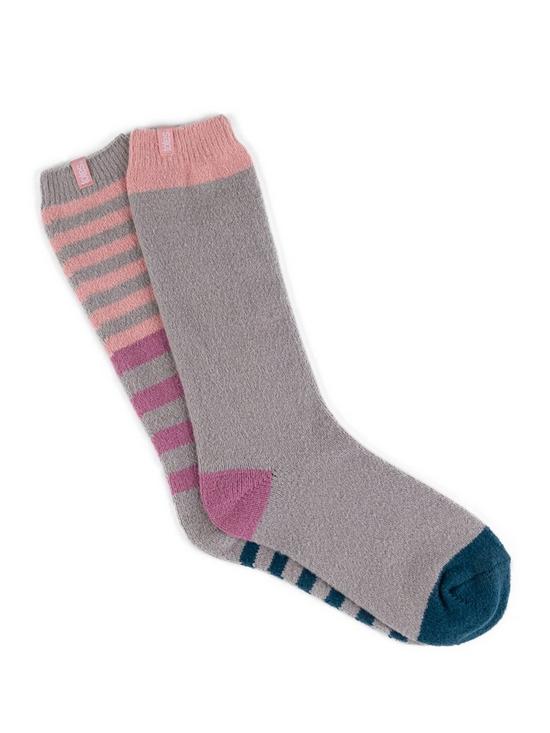 front image of totes-knee-high-super-soft-welly-boot-socks-multi