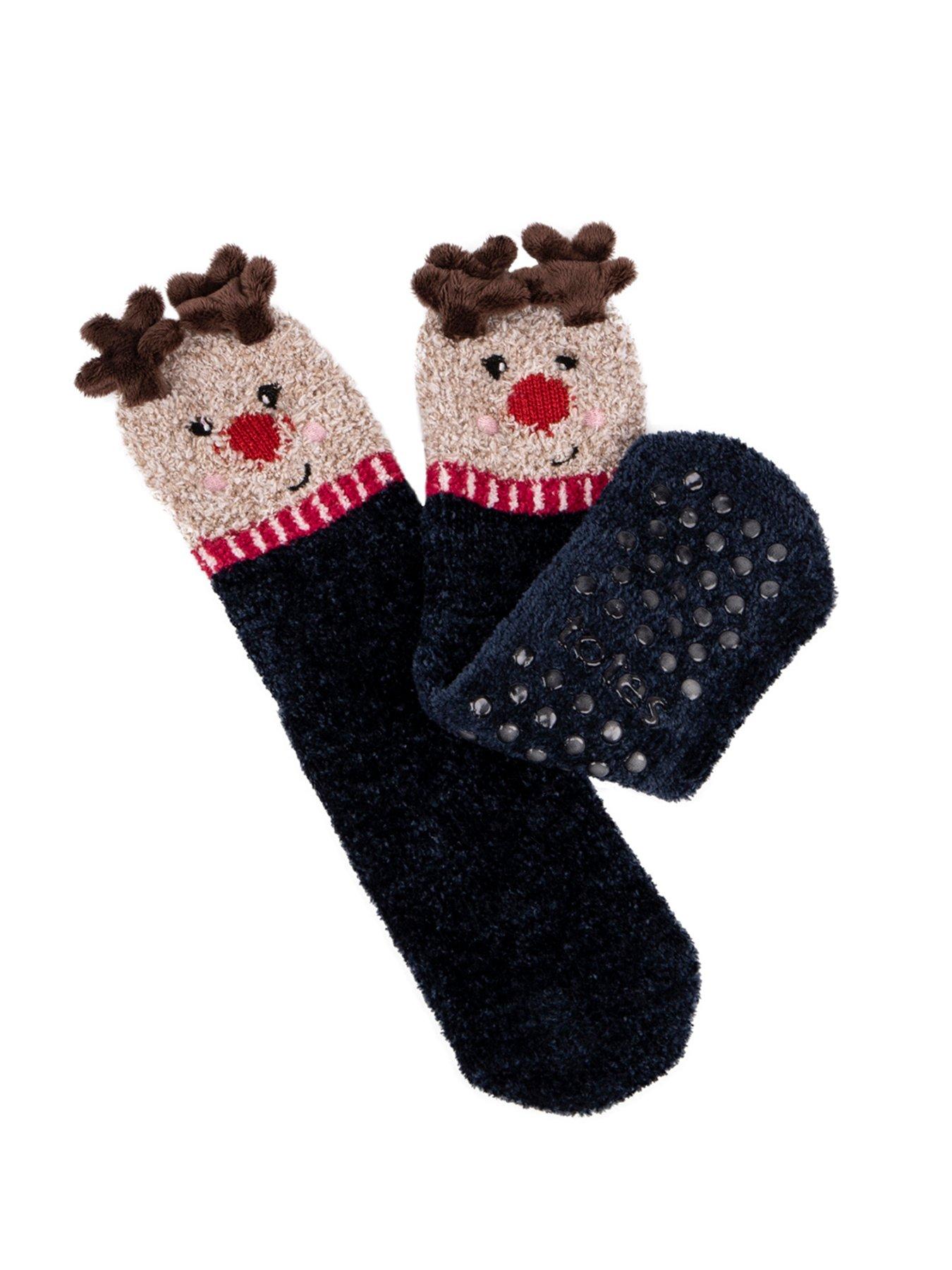  image of totes-novelty-super-soft-socks-reindeer-brown