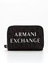  image of armani-exchange-logo-zip-around-wristlet-purse-black