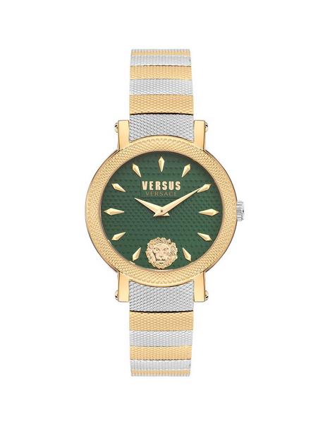 versus-versace-weho-ss-yellow-gold-green-dial-bracelet