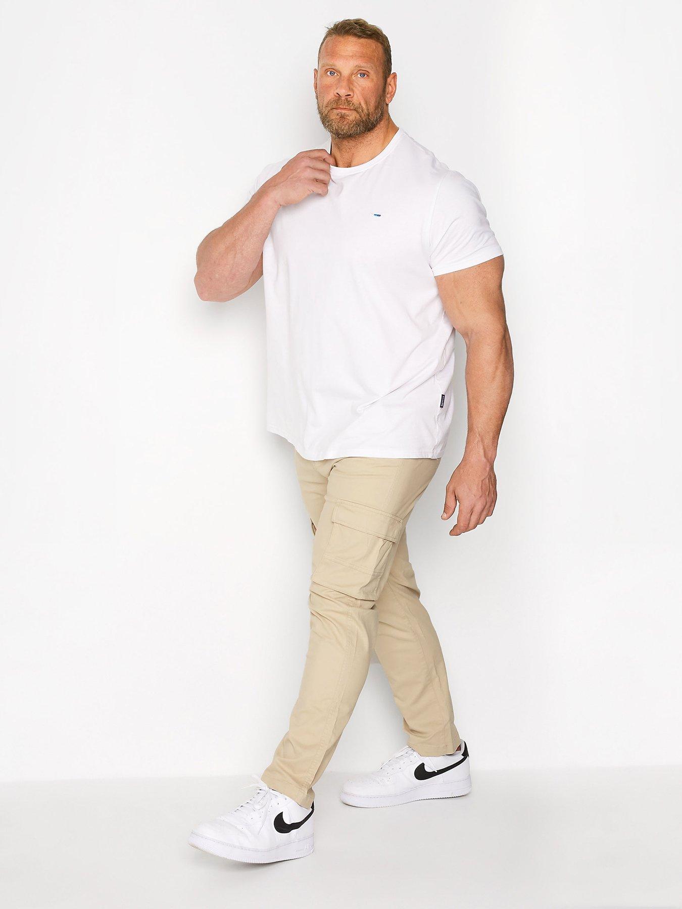 front image of badrhino-cargo-trousers-stone