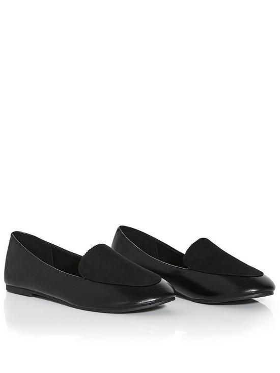back image of evans-extra-wide-fit-denzel-flat-shoe-black