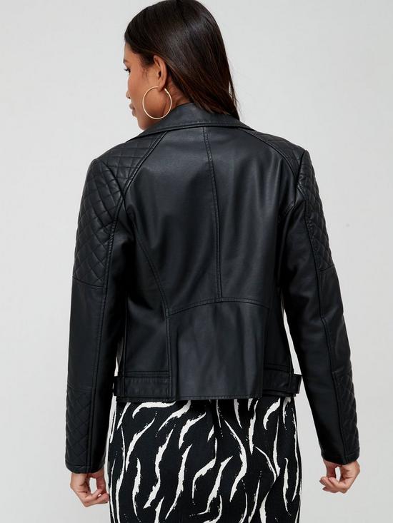 stillFront image of everyday-faux-leather-biker-jacket-black