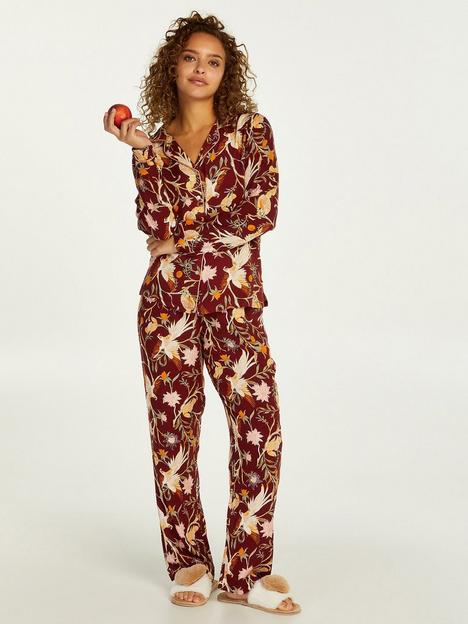 hunkemoller-printed-pyjama-pant-red