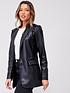  image of v-by-very-faux-leather-blazer-black