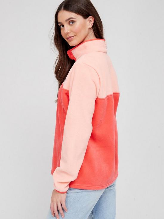 stillFront image of columbia-benton-springs-half-snap-pullover-fleece-jacket-coral-pink