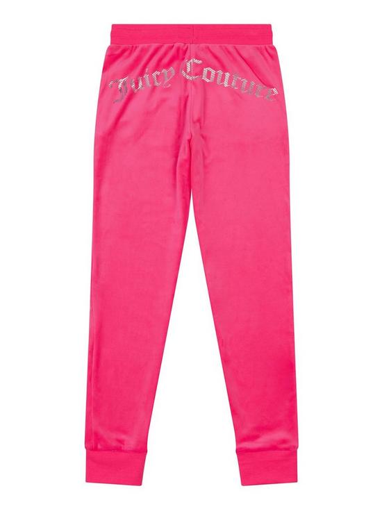 back image of juicy-couture-girls-velour-slim-jogger-neon-pink