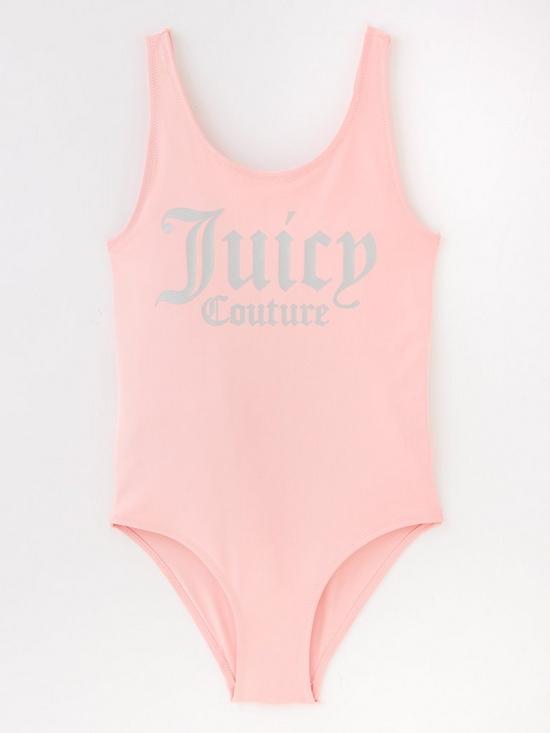 front image of juicy-couture-girls-swimsuit-pink