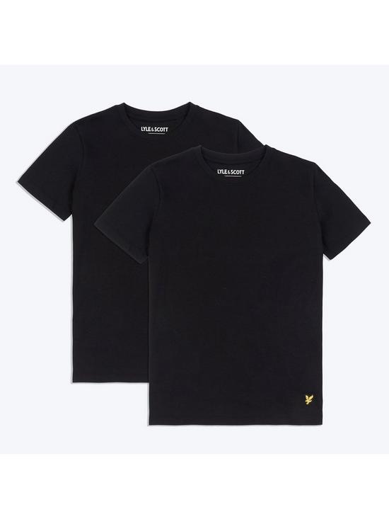 front image of lyle-scott-boys-2-pack-lounge-t-shirts-black