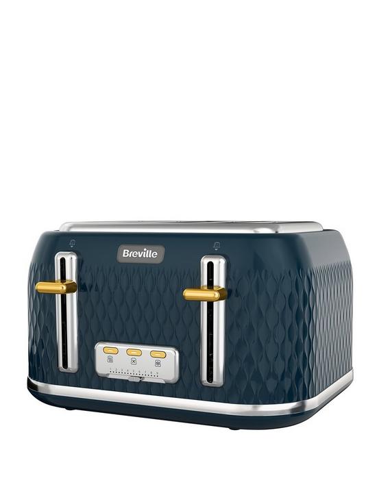 front image of breville-curve-colletion-toaster-navy