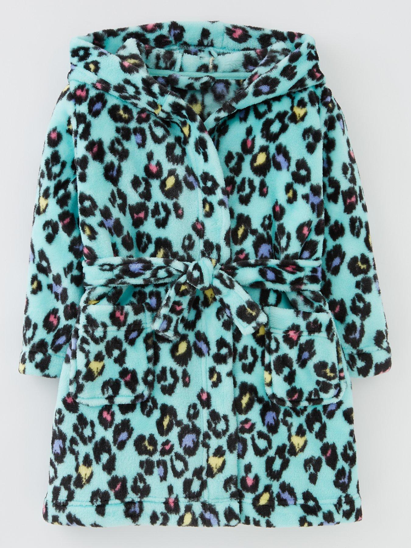  image of everyday-girls-leopard-print-robe-aqua