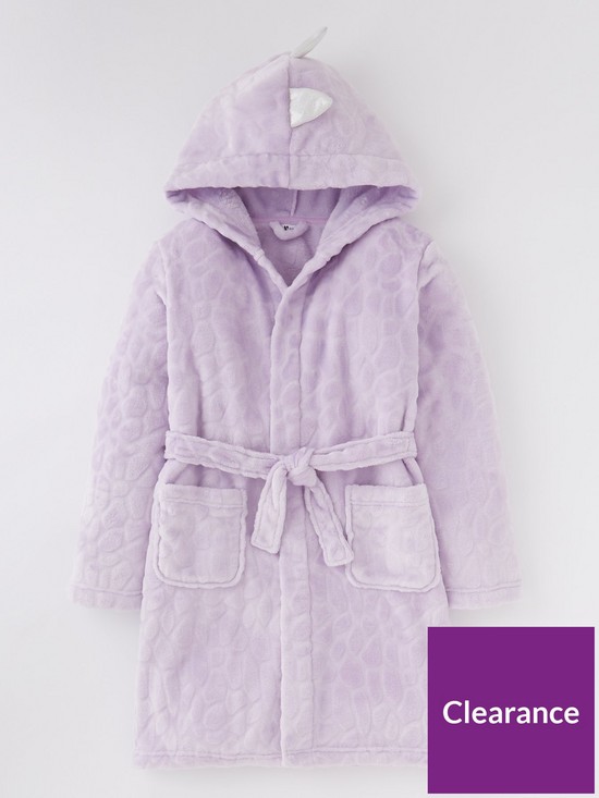 front image of v-by-very-girls-dinosaurnbspfleece-robe-lilac