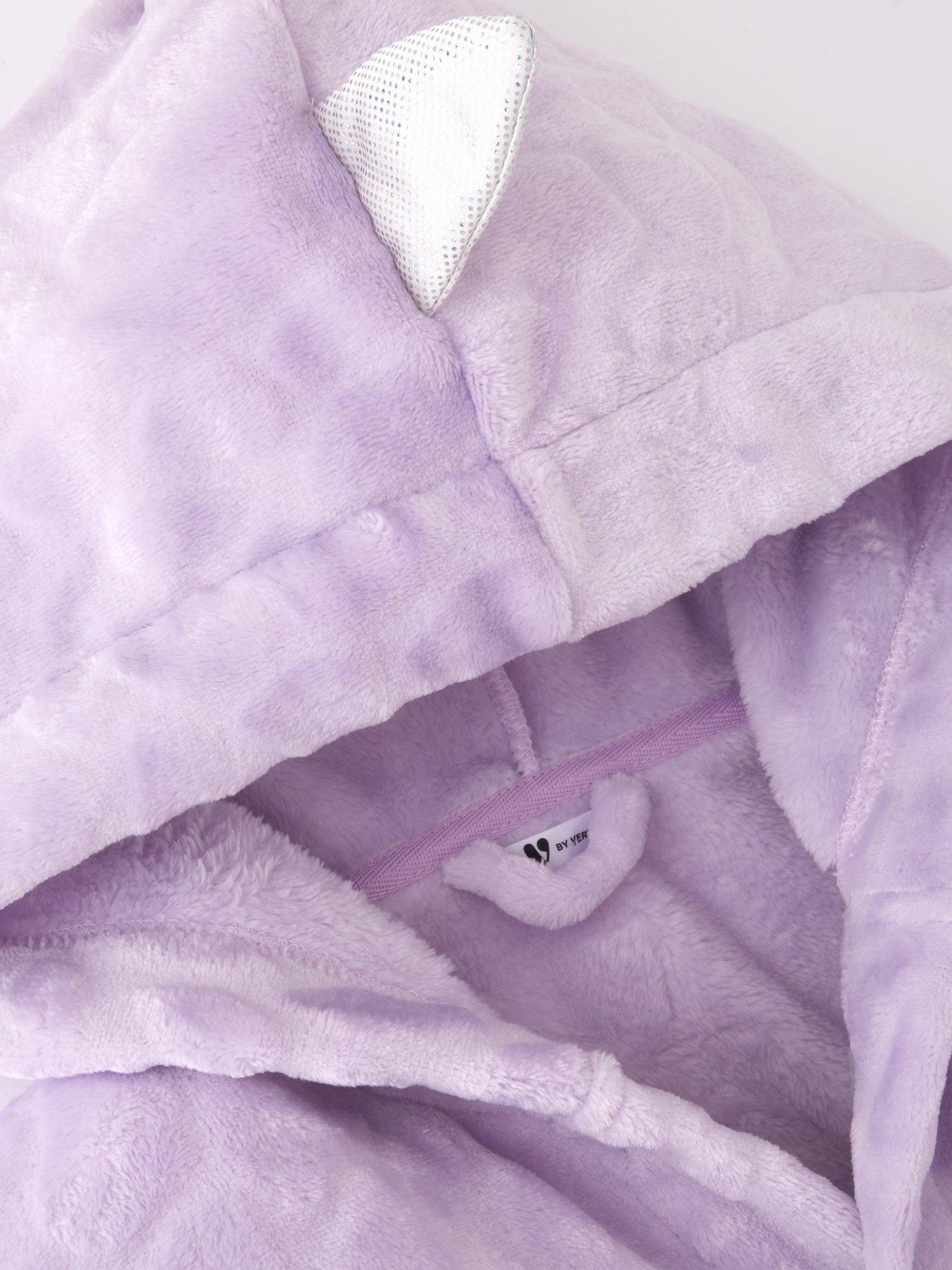  image of v-by-very-girls-dinosaurnbspfleece-robe-lilac