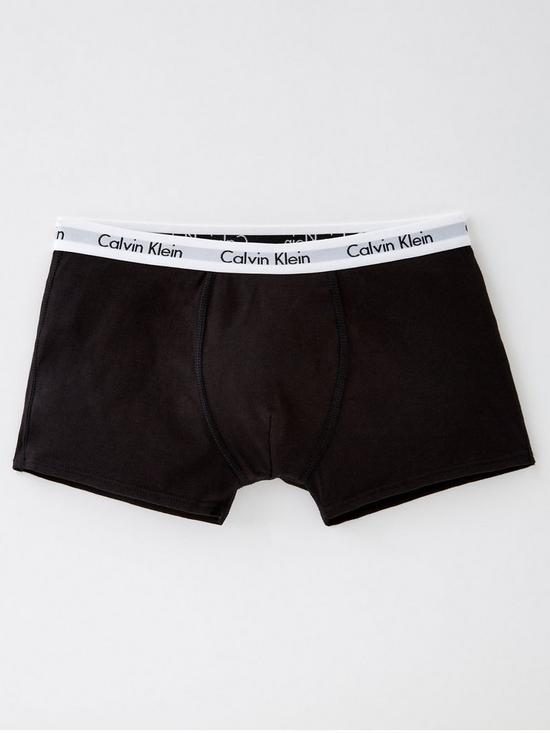 back image of calvin-klein-boys-3-pack-trunks-black