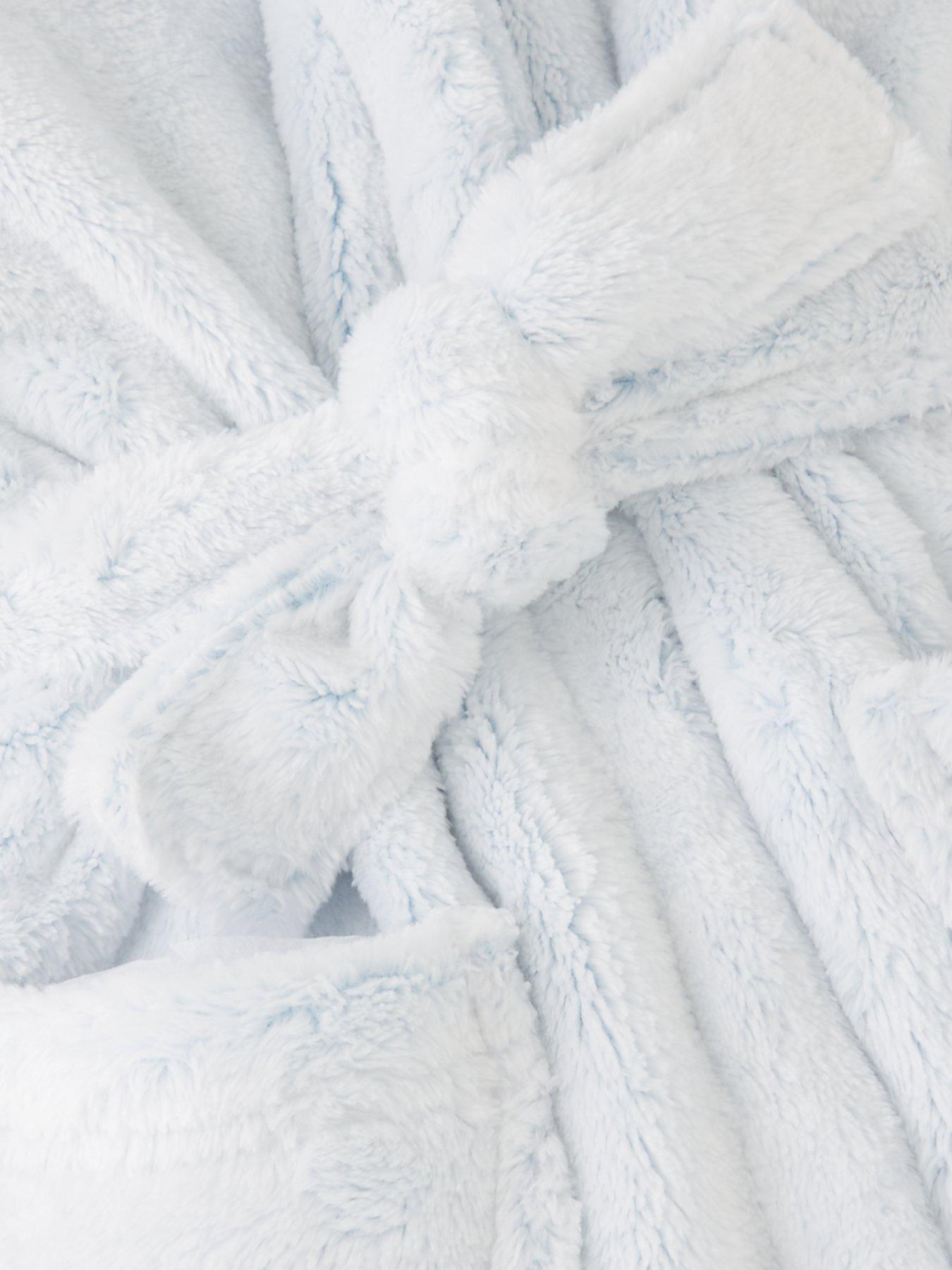 Image 3 of 3 of The Very Collection Baby Boys Lux Fleece Hooded Dressing Gown With Ears - Blue