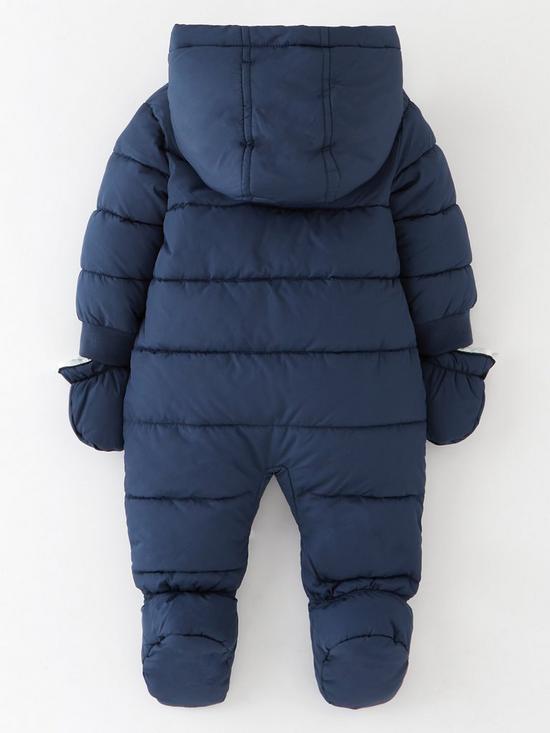 back image of mini-v-by-very-baby-boy-half-fleece-lined-snowsuit-navy