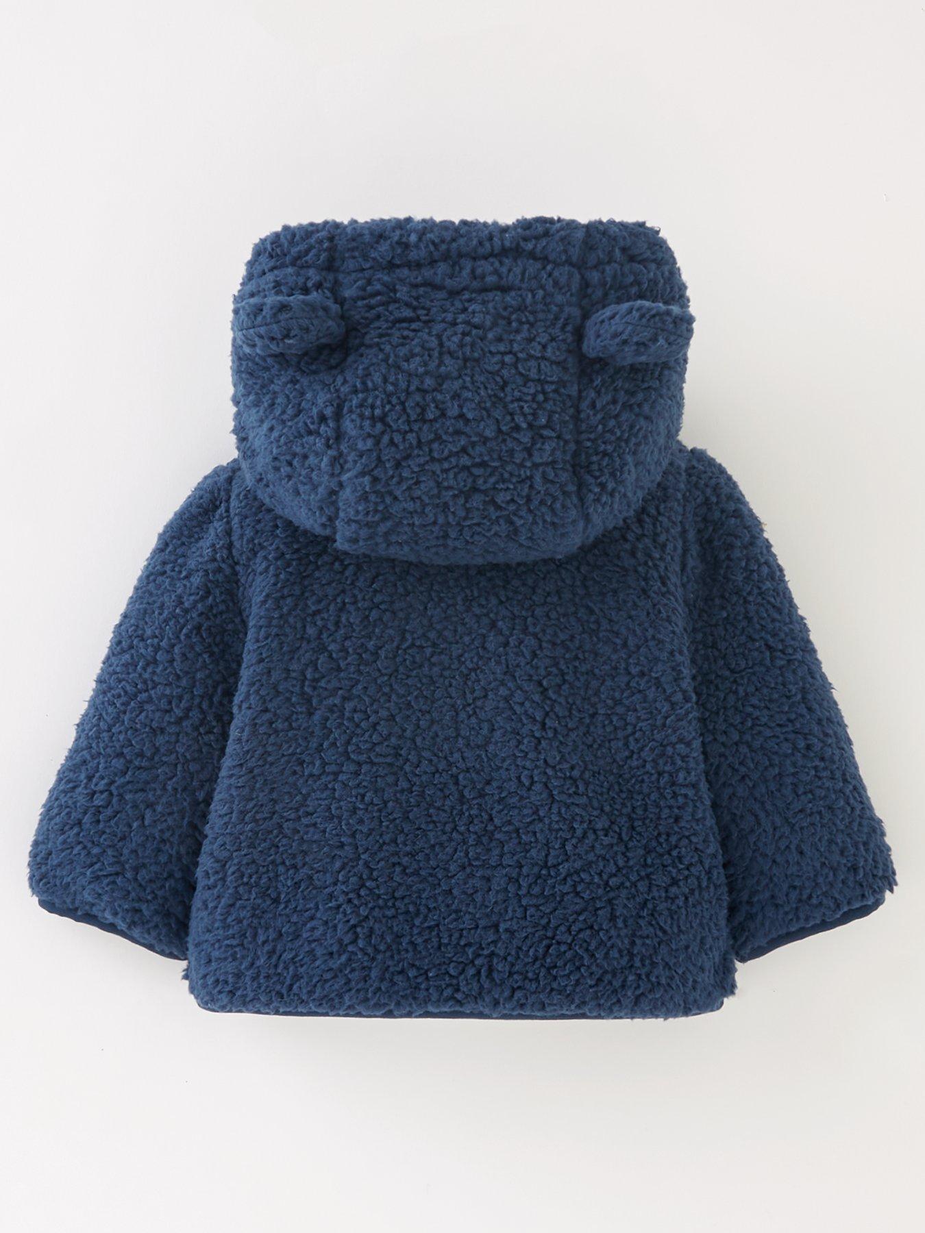Mini V by Very Baby Boy Jersey Lined Fleeced Jacket Blue