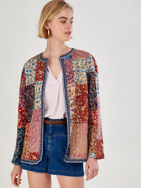 front image of monsoon-print-patchwork-jersey-jacket