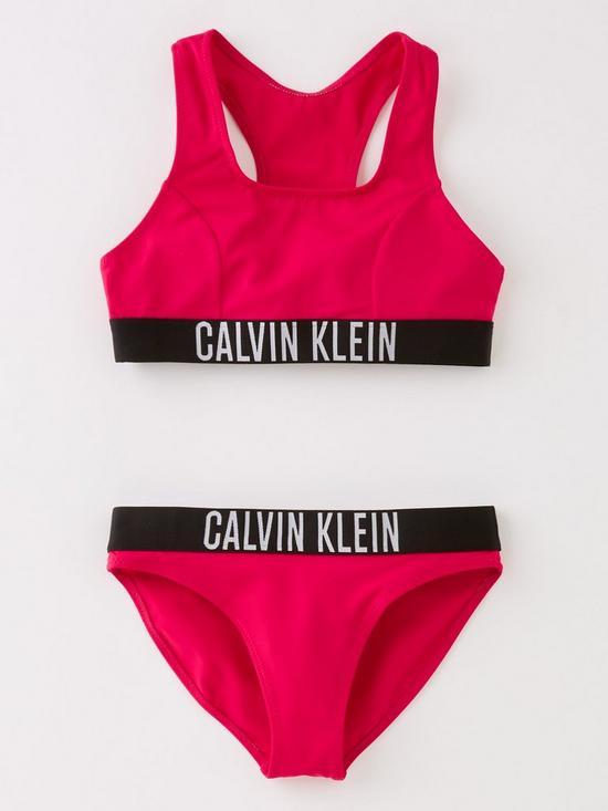 front image of calvin-klein-girls-bralette-bikini-set-pink