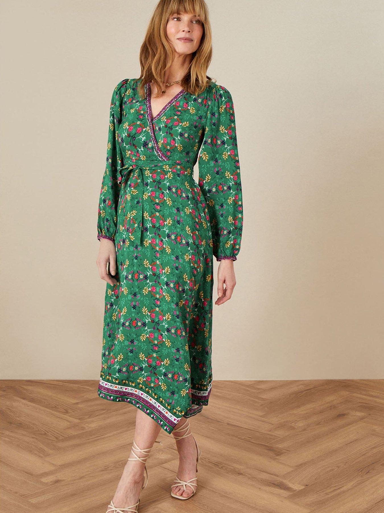 lili embellished midaxi dress green