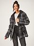  image of michelle-keegan-boucle-amp-quilted-reversible-coat-black
