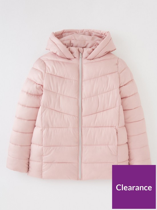 front image of v-by-very-girls-pearlized-padded-jacket-pink