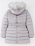  image of everyday-girls-faux-fur-hooded-belted-coat-half-faux-fur-lined-coat-grey