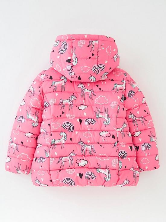 back image of everyday-girlsnbspfully-fleece-lined-padded-shower-resistantnbspcoat-pink