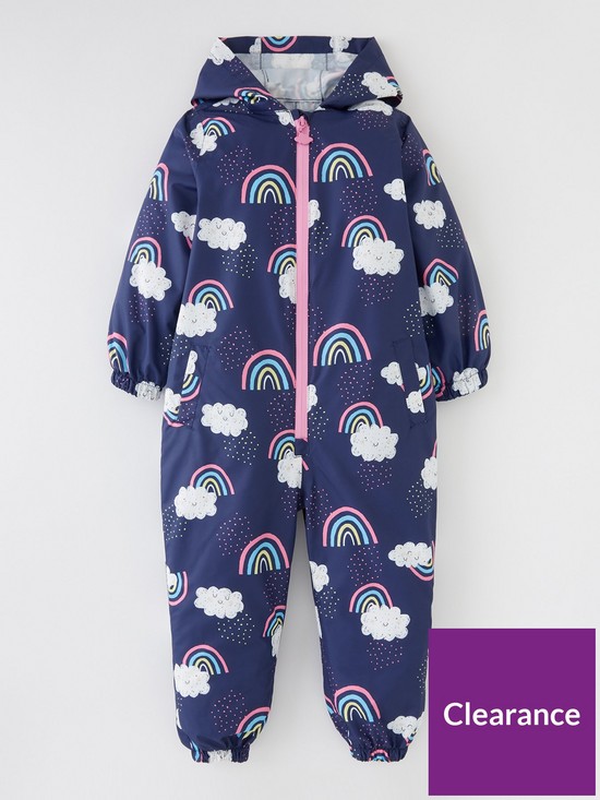 front image of mini-v-by-very-girls-waterproofnbsppuddlesuit-navy