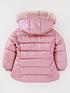  image of mini-v-by-very-girls-high-shine-half-faux-fur-lined-padded-jacket-pink