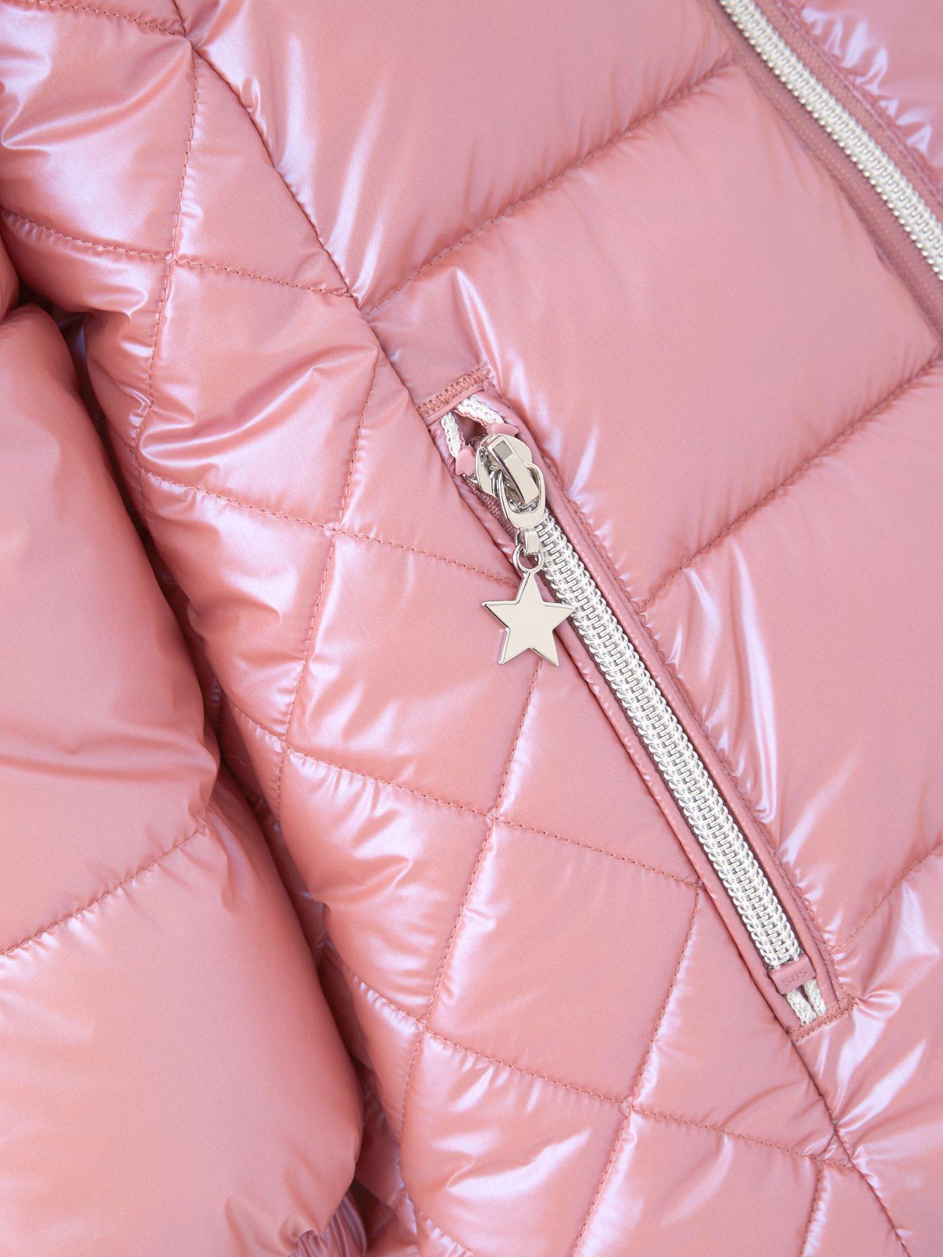  image of mini-v-by-very-girls-high-shine-half-faux-fur-lined-padded-jacket-pink
