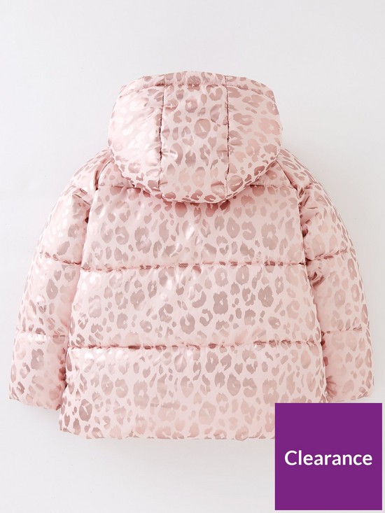 back image of mini-v-by-very-girls-foil-animal-print-half-faux-fur-lined-padded-jacket-pink