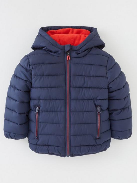 front image of everyday-boys-padded-fullynbspfleece-lined-coat-navy