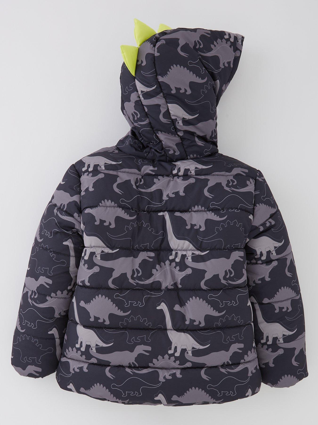  image of mini-v-by-very-boys-dino-half-fleece-lined-padded-coatnbsp--multi