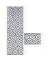  image of aztec-grey-diamond-runner-doormat-set-57x150
