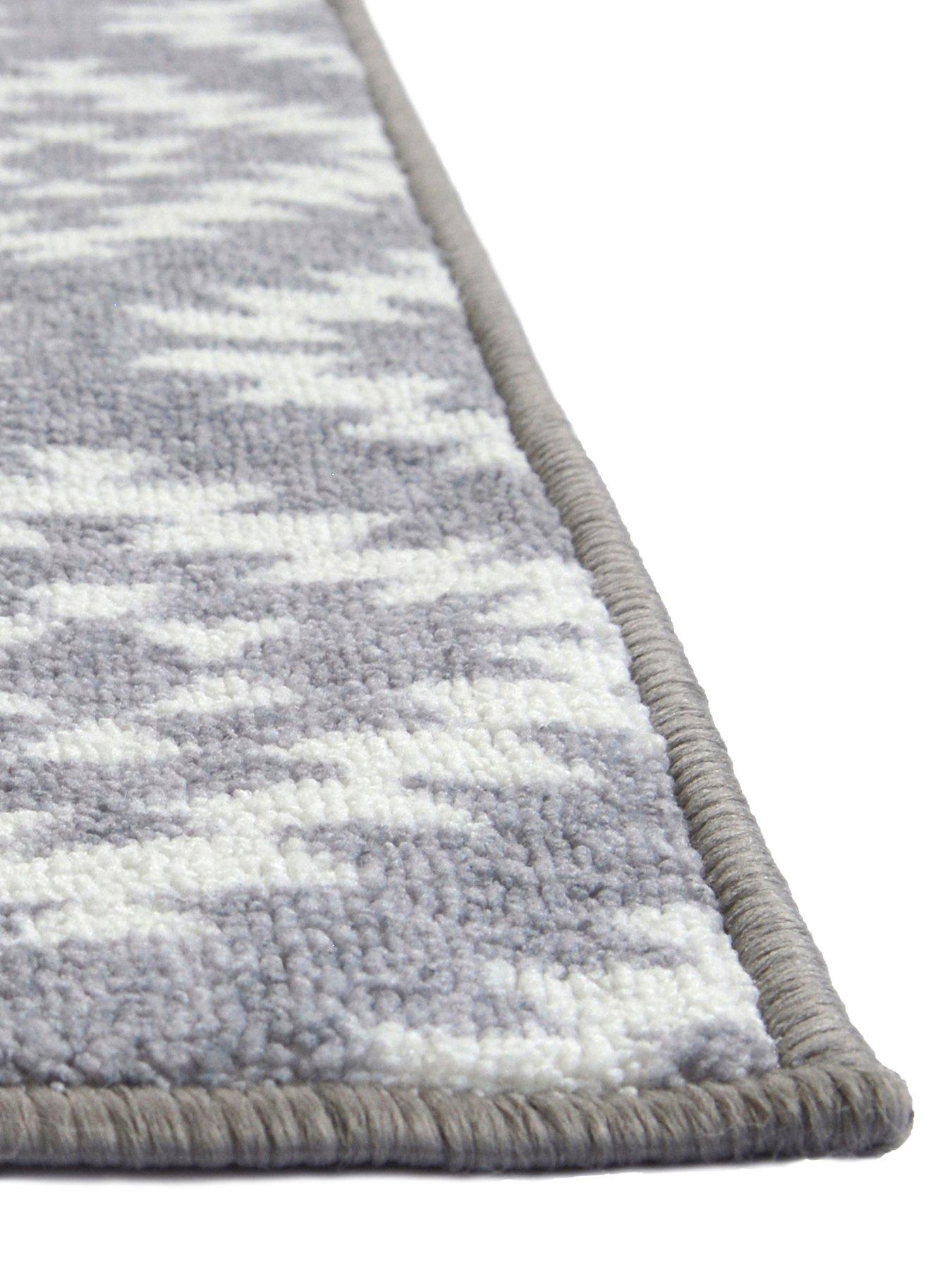 Image 5 of 6 of Aztec Grey Diamond Runner &amp; Doormat Set