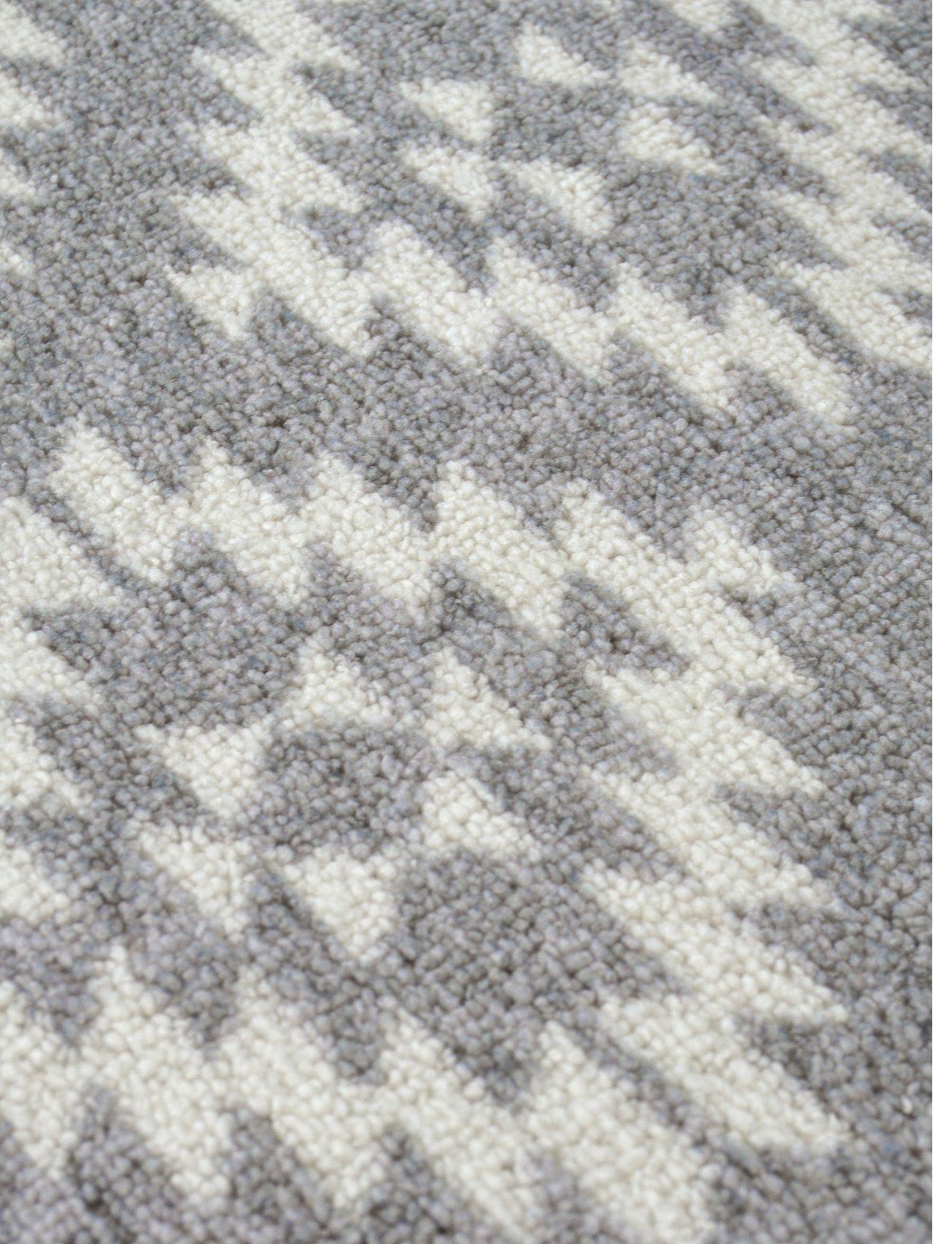 Image 6 of 6 of Aztec Grey Diamond Runner &amp; Doormat Set
