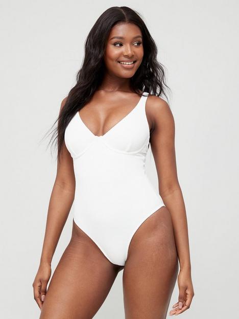 v-by-very-crinkle-high-leg-underwired-swimsuit-white