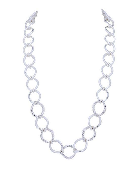 front image of mood-silver-crystal-medina-chain-necklace