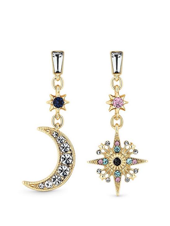 front image of mood-gold-multi-coloured-celestial-drop-earring