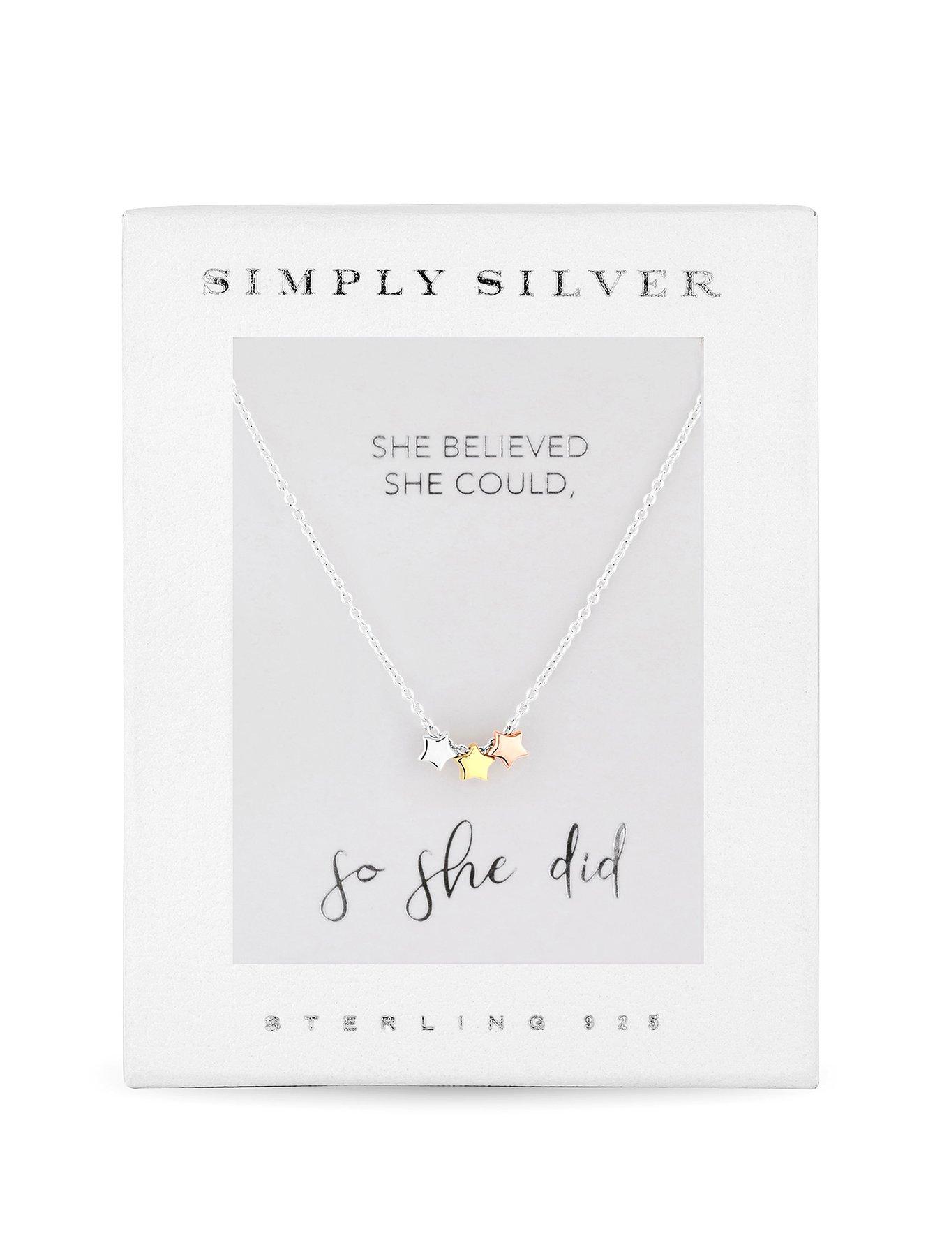simply-silver-gift-boxed-sterling-silver-925-tri--tone-star-necklace-jewellery-set