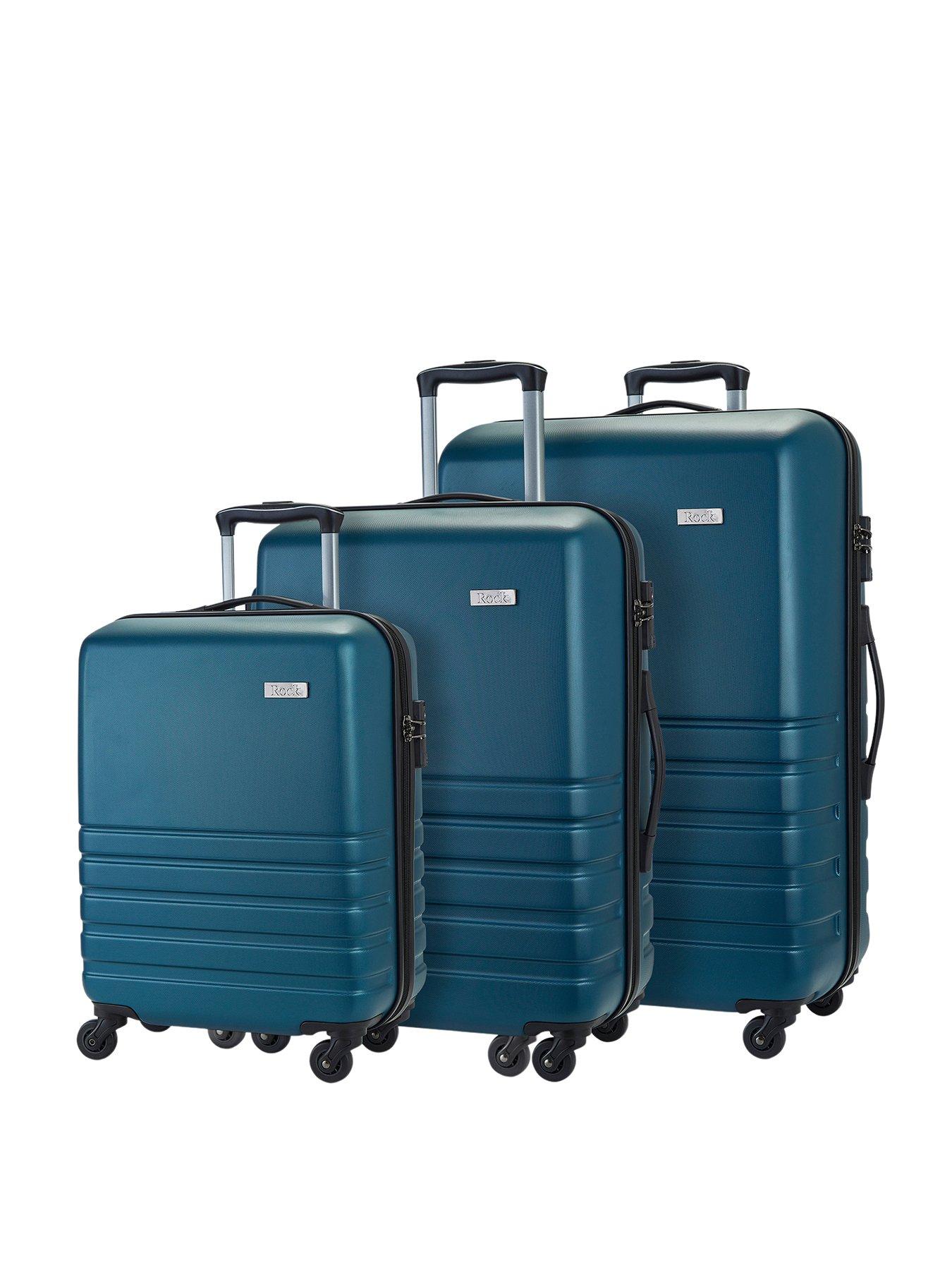 Rock Luggage Byron 3 Piece Set Hardshell 4 Wheel Spinner -Teal