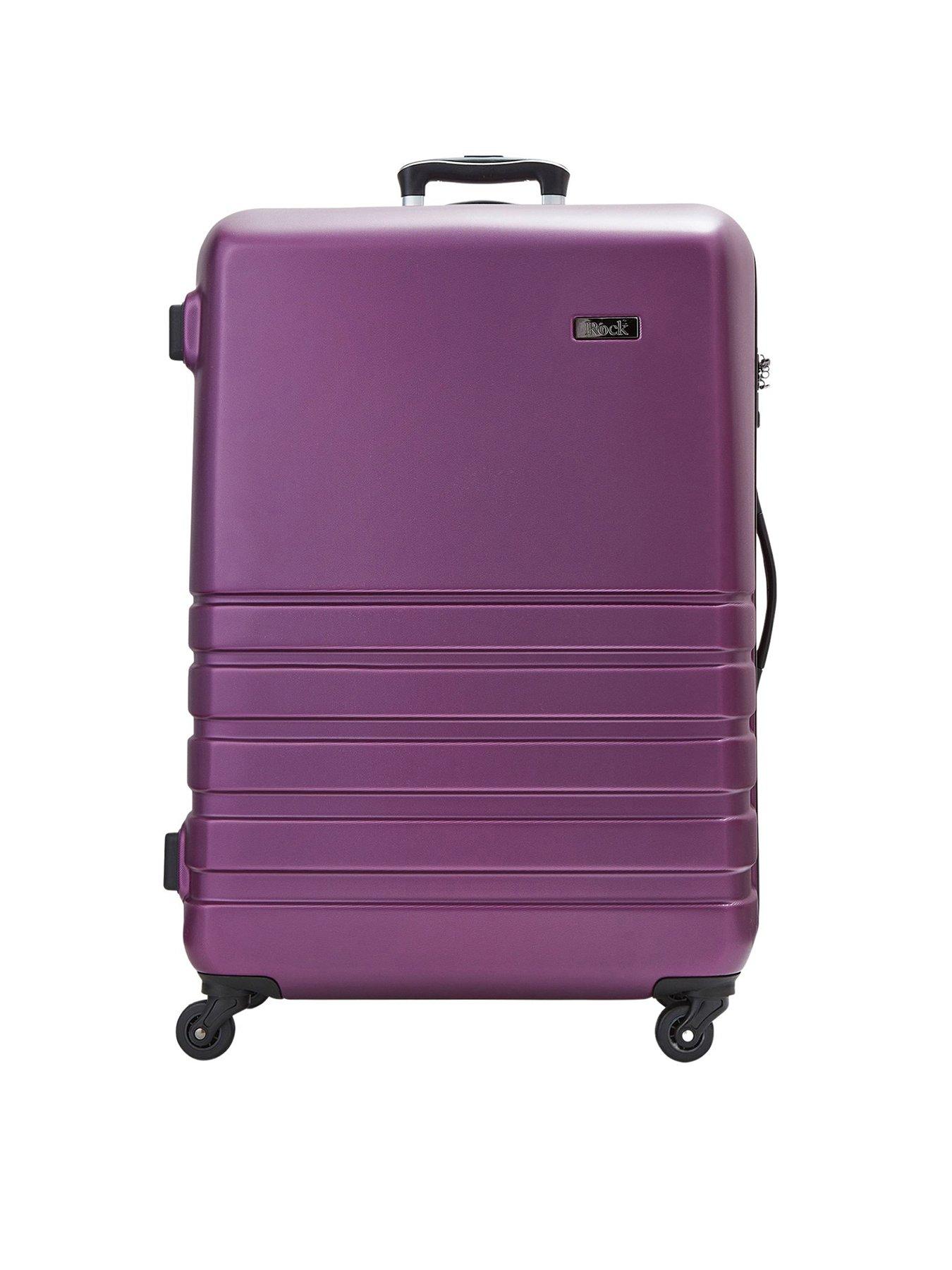 Rock Luggage Byron 4 Wheel Hardsell Large Suitcase - Purple ...