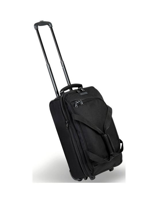 front image of rock-luggage-rock-small-expandable-wheel-bag-black