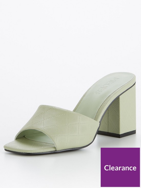 stillFront image of pieces-pclouisa-heeled-sandal-green