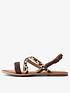  image of pieces-pcvic-leather-flat-sandal-warm-taupe