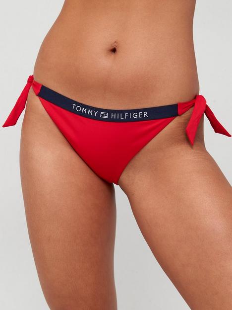 tommy-hilfiger-core-solid-logo-side-tie-cheeky-bikini-red