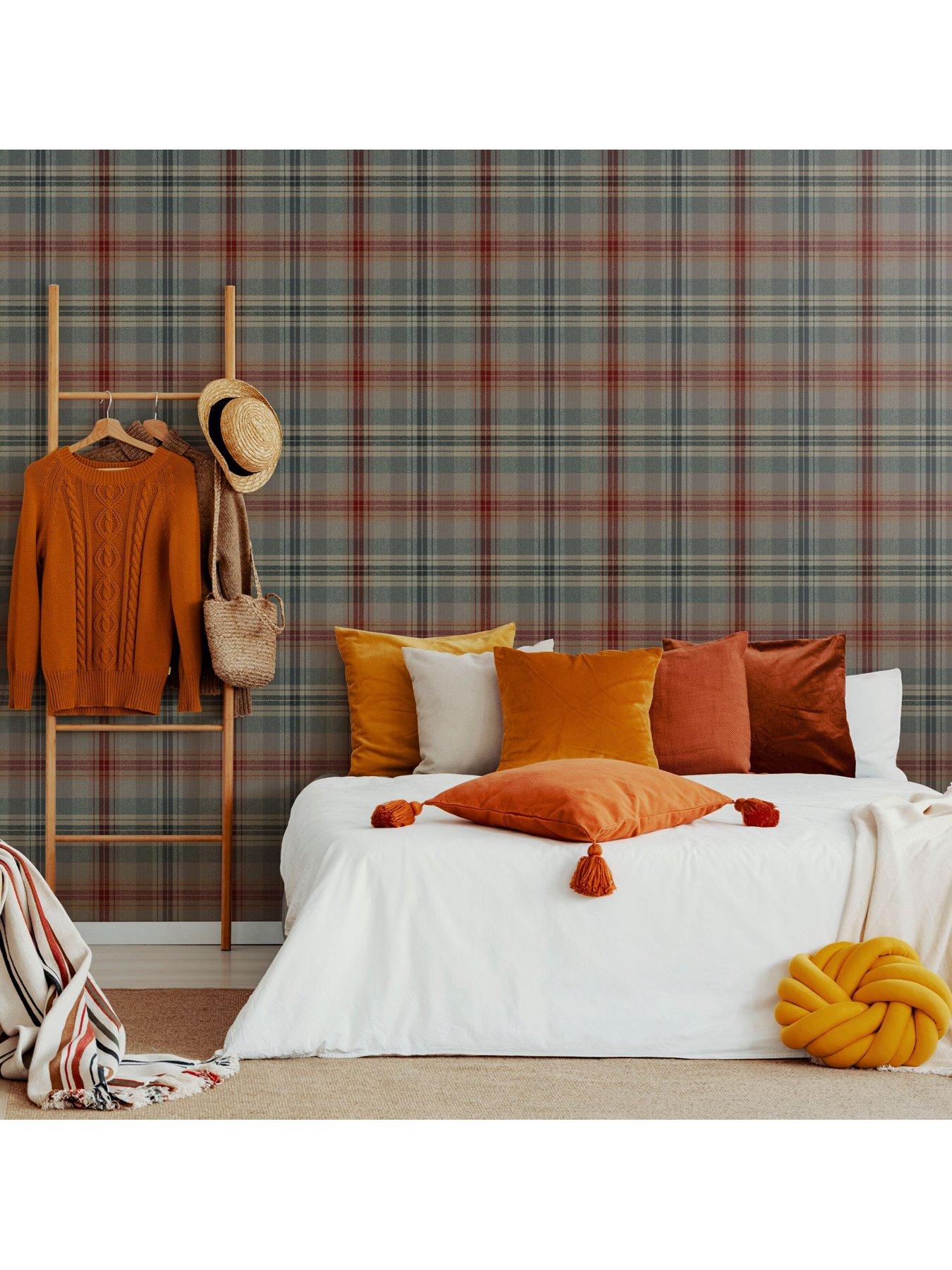 Fresco Cosy Tartan Red/Green Wallpaper | littlewoods.com