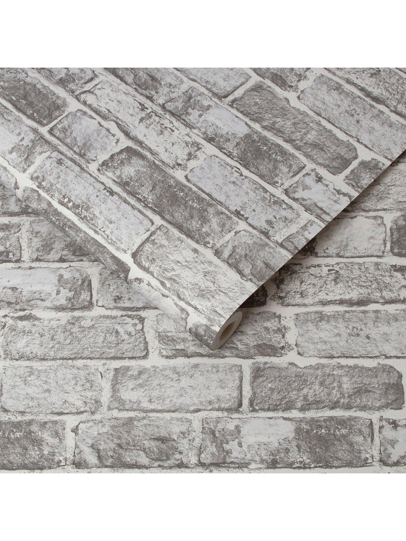 Fresco White Brick Wall Wallpaper